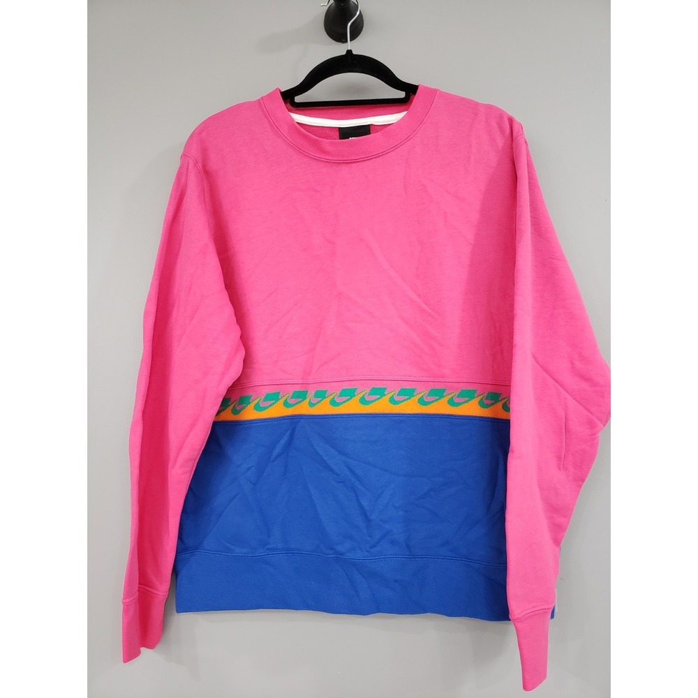 NWOT RETRO Pink Blue 80s Neon Nike Pullover Crewneck Sweatshirt CJ3484-674‎